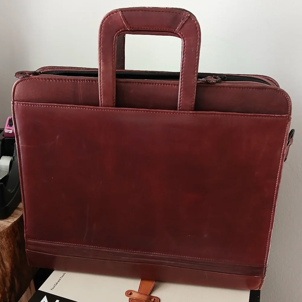 Business DiBagaggio Leather BRIEFCASE Portfolio OFFICE ATTACHE Laptop Work BAG
